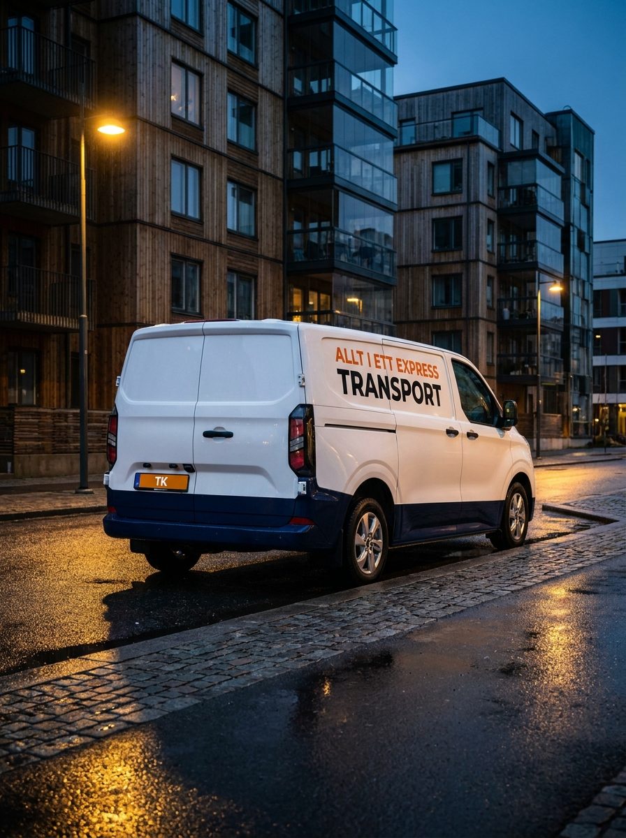 ALLT I ETT EXPRESS — servicebil i blå timmen